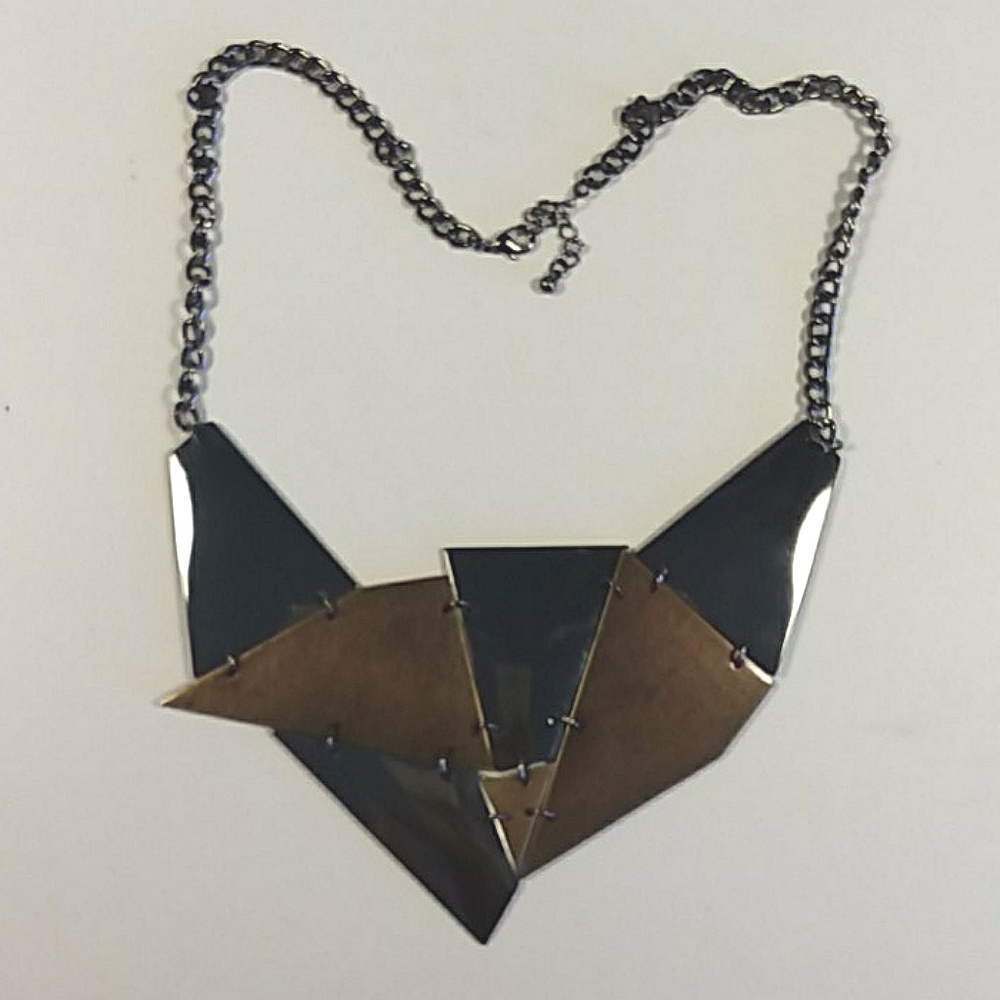 Metal Sliver Bib Necklace